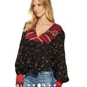 🖤 Free People 'Lady Lou' Boho Floral Top